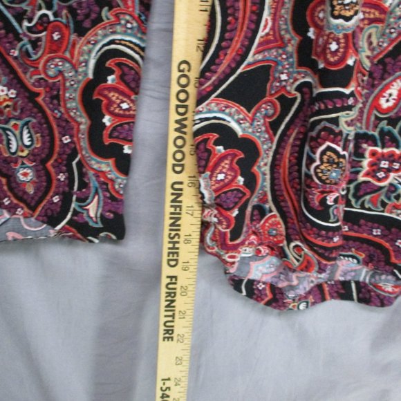 J.Jill Loose Fit Leggings Paisley Design Black & Purple Women Size | XL - Picture 4 of 10